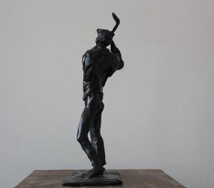 Karel Gomes - Bronzen beeld: Golfer kopen? Bied vanaf 450!