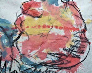 Anton Heyboer - 2 vrouwen 1 met kind kleurrijke schildering . kopen? Bied vanaf 350!