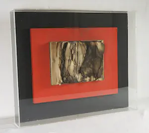 Bernard Aubertin - Verbrand boek op hout in plexiglas box, Livre brulé kopen? Bied vanaf 500!