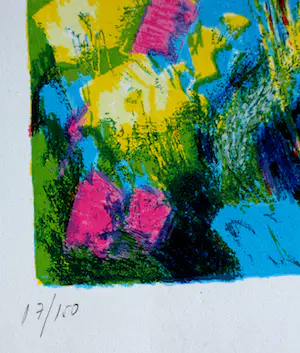 Jesus Pablo Camargo - zeefdruk: bloemenveld kopen? Bied vanaf 55!