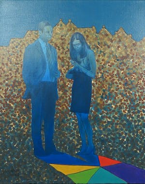 Valentin Bakardjiev - Olieverf op doek, De wereld draait door II, (Groot) kopen? Bied vanaf 100!
