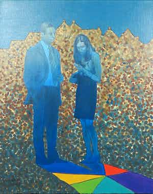 Valentin Bakardjiev - Olieverf op doek, De wereld draait door II, (Groot) verkocht voor € 100!