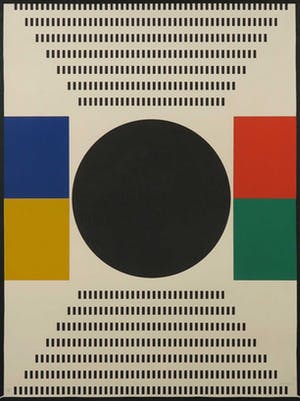 Kumi Sugai - Zeefdruk, Abstracte compositie - Ingelijst kopen? Bied vanaf 150!