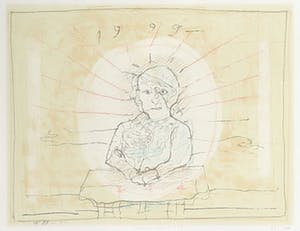 Co Westerik - Zeefdruk, Man met poesje II - Ingelijst kopen? Bied vanaf 150!