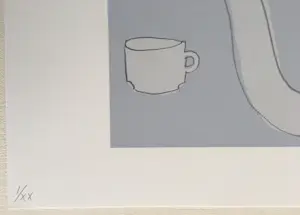 Klaas Gubbels - zeefdruk - ‘Servies op blauw’ - 2005 - bewerkt. kopen? Bied vanaf 285!