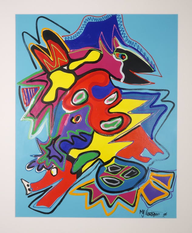 Marianne Naerebout - Marianne Naerebout: Acryl op papier, Zonder titel verkocht voor € 70!