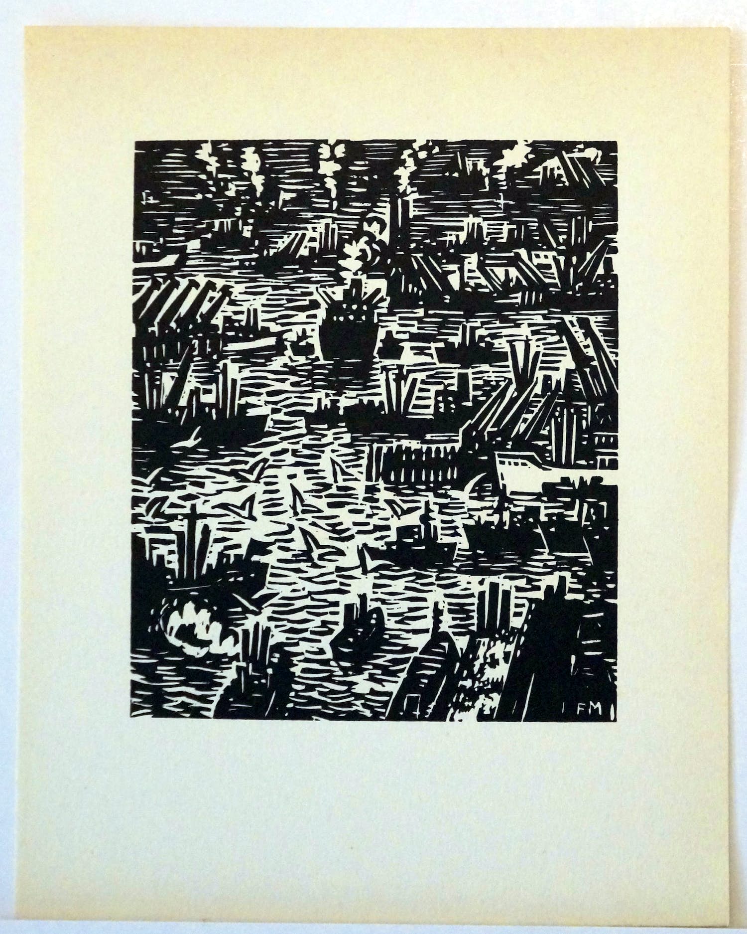Frans Masereel - Original Holzschnitt "Hamburg", signiert in der Platte kopen? Bied vanaf 20!