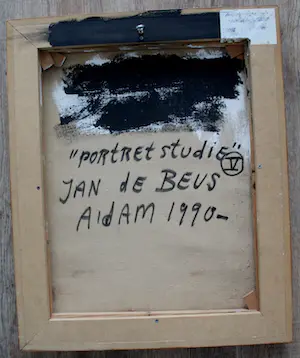 Jan de Beus - Olieverf op doek: Portret - 1990 kopen? Bied vanaf 1!