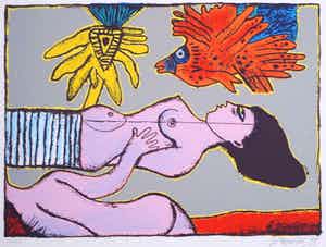 Corneille - Zeefdruk, Une belle journée de l’été verkocht voor € 150!