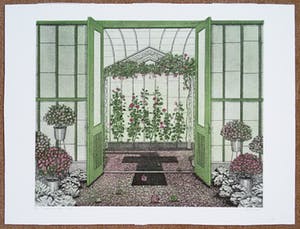 Tiny van der Sar - Azalea-Geraniumkas, aquatint ets kopen? Bied vanaf 40!