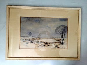 Jac. de Vries - Gronings Landschap - Watercolor, Ingelijst kopen? Bied vanaf 40!