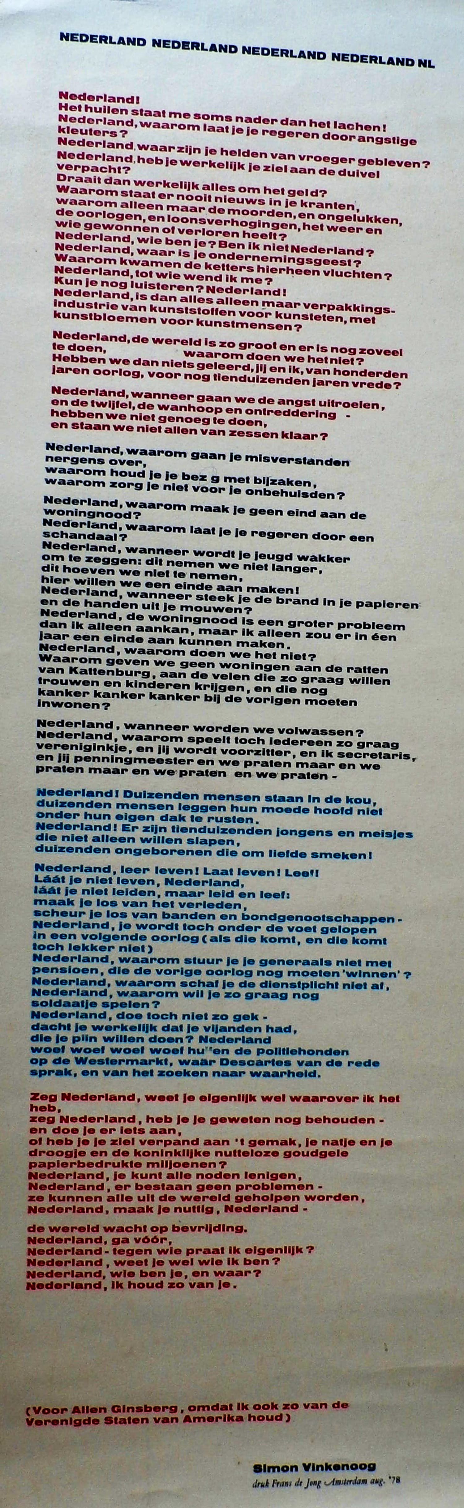 Simon Vinkenoog - Gedicht - 1978 kopen? Bied vanaf 1!