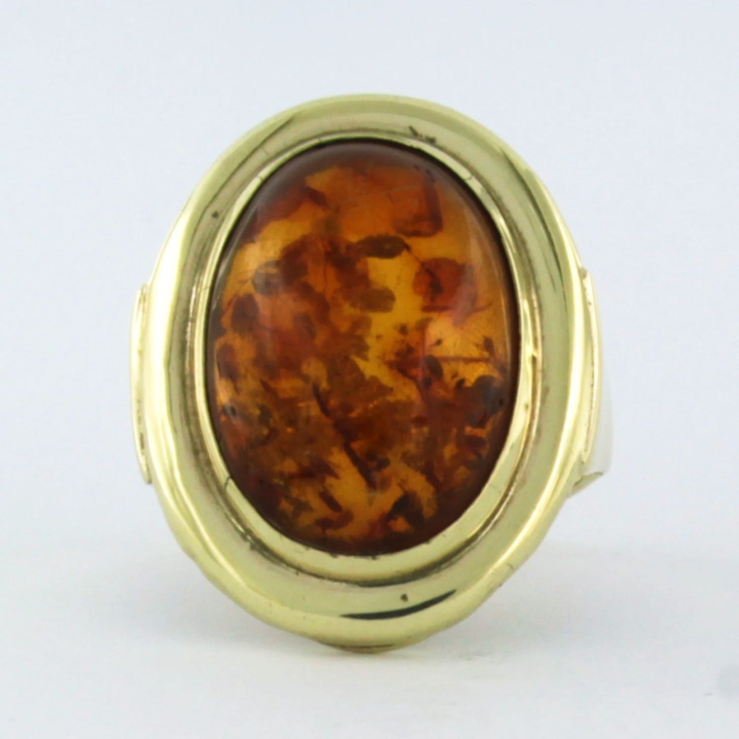 BWG gele ring bezet met een barnsteen - rm 16.5(52) kopen? Bied vanaf 100!