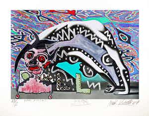 Mark Kostabi - & PAUL KOSTABI & TONI ESPOSITO BYSTANDER 3x Gesigneerd!! verkocht voor € 65!