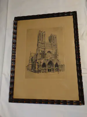 Niet of onleesbaar gesigneerd - Kathedraal van Reims kopen? Bied vanaf 1!