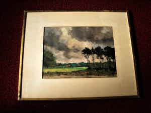 Niet of onleesbaar gesigneerd - Prachtig impressionistisch olieverf "Herfstlandschap" gesigneerd verkocht voor € 10!