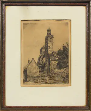 Cornelis Brandenburg - Ets, Lot van drie etsen Utrecht - Ingelijst kopen? Bied vanaf 50!