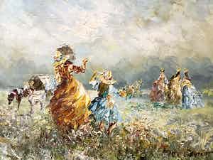 Marie Charlot - Paardenrit op strand. verkocht voor € 1!