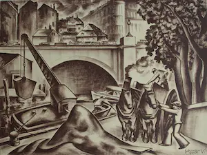 AcheterMommie Schwarz - Kunst-Schoolplaat (?) uit ca. 1975 , “Paris”, Parijs - SBV Utrecht? Enchérissez de 1!