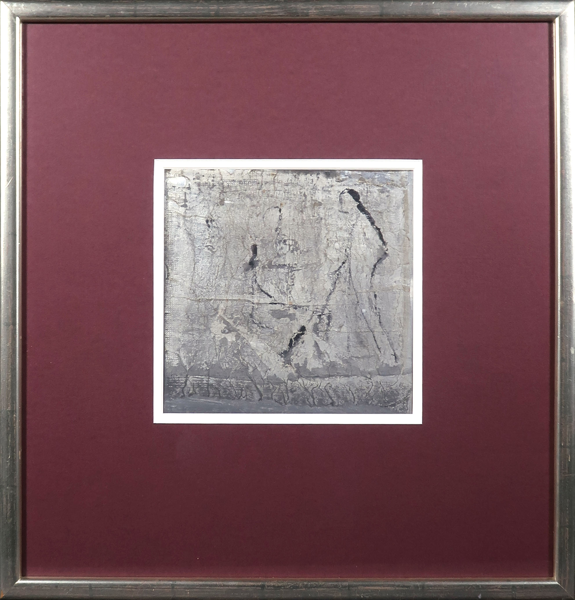 Gerard Princee - Gouache op papier, Twee figure - Ingelijst verkocht voor € 50!