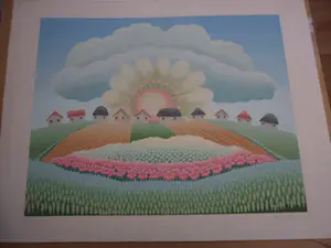 Ivan Rabuzin - Zeefdruk, Landschap kopen? Bied vanaf 35!