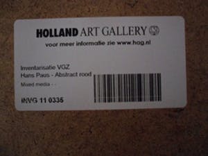 Hans Paus - Olie verf op paneel. Titel, Abstract Rood kopen? Bied vanaf 30!
