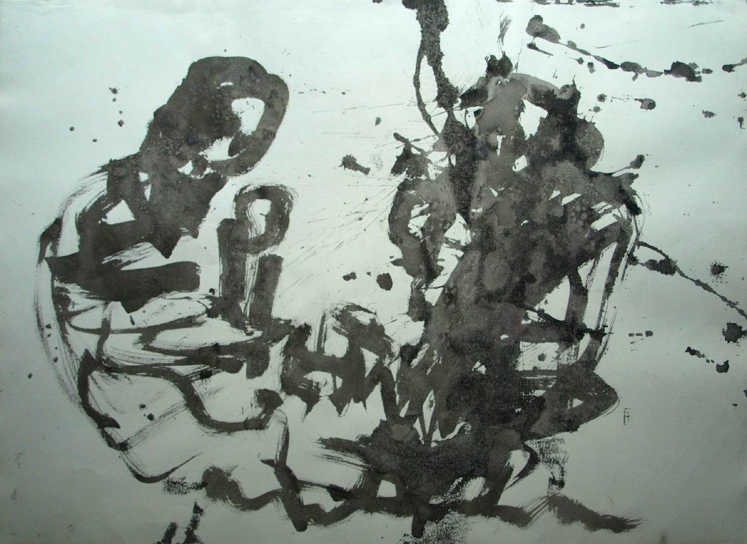 Anton Heyboer - Acrylverf , Abstracte voorstelling Moeder met Kind – 79 x 107 cm. kopen? Bied vanaf 150!