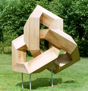 Koos Verhoeff - Monumentaal cederhouten beeld: Loperpad verkauft für € 850!