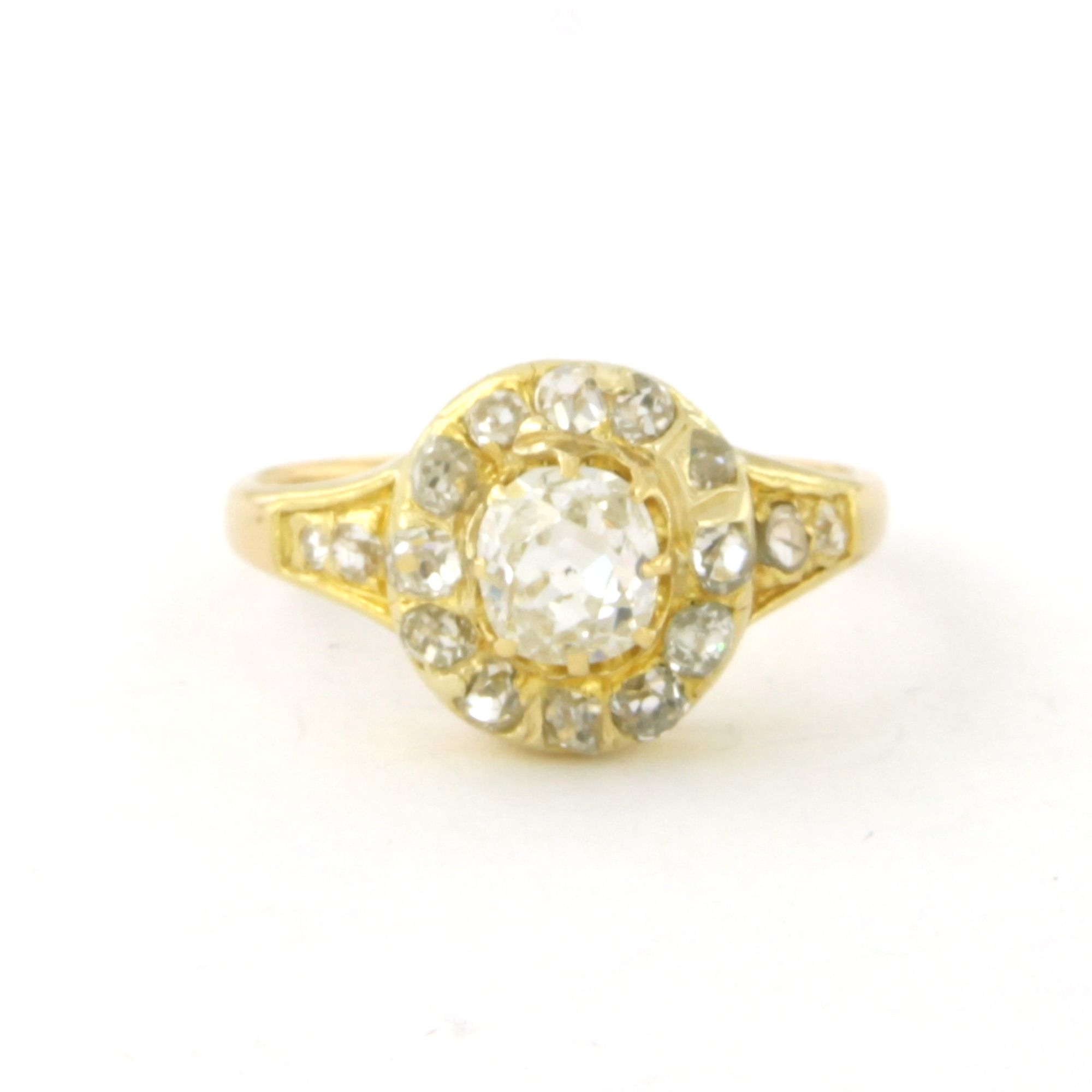 14k geel gouden ring met old mine cut geslepen diamanten tot. 1.00ct – G/H – SI kopen? Bied vanaf 960!