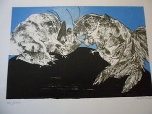 Ans Wortel - Zeefdruk. Titel, Temidden van de overwinnaars van onze dierbare moeder aarde . kopen? Bied vanaf 50!