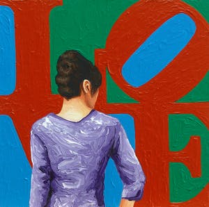 Gerard Boersma - Love (Vrouw kijkend naar schilderij van Robert Indiana) kopen? Bied vanaf 75!