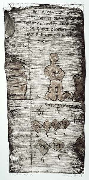 Anton Heyboer - Overpeinzing, ets (groot!) verkocht voor € 295!