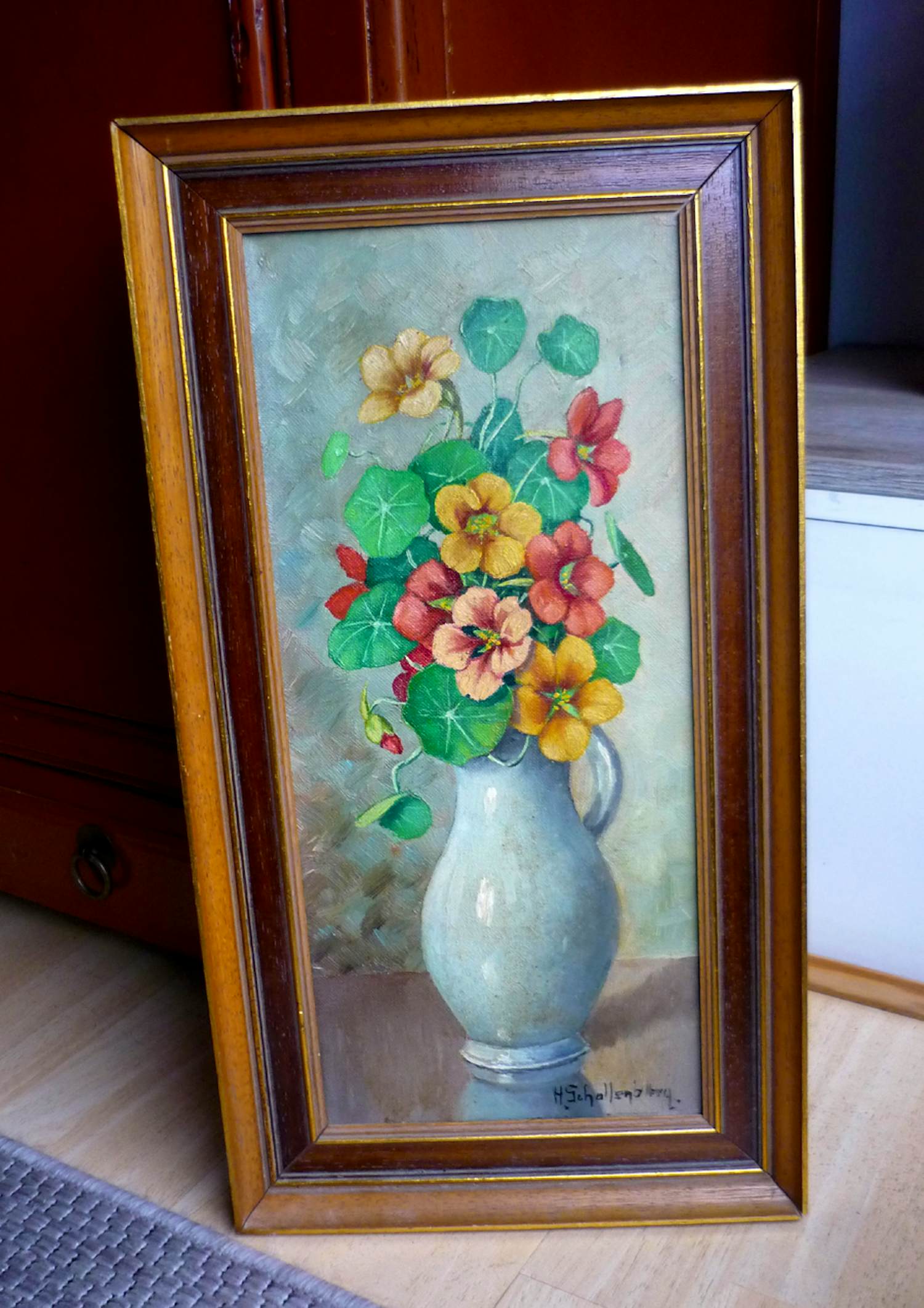 Huibert Schallenberg - Oost Indische kers - bloemstilleven in een vaasje kopen? Bied vanaf 125!