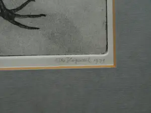 Uto Hogerzeil - Ingelijste ets en aquatint , Jonge Grutto (?) – 1979 – Lijst, 28 x 63 cm. kopen? Bied vanaf 80!