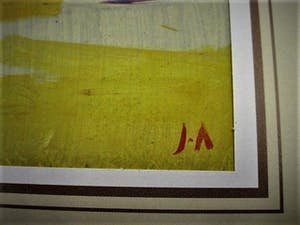 Niet of onleesbaar gesigneerd - Interessante expressionistische Gouache "Franse riviera 1951" monogram "J.A." kopen? Bied vanaf 1!