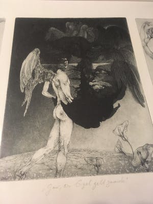 Christian Mischke - ets drieluik Ein Engel 1973 kopen? Bied vanaf 125!