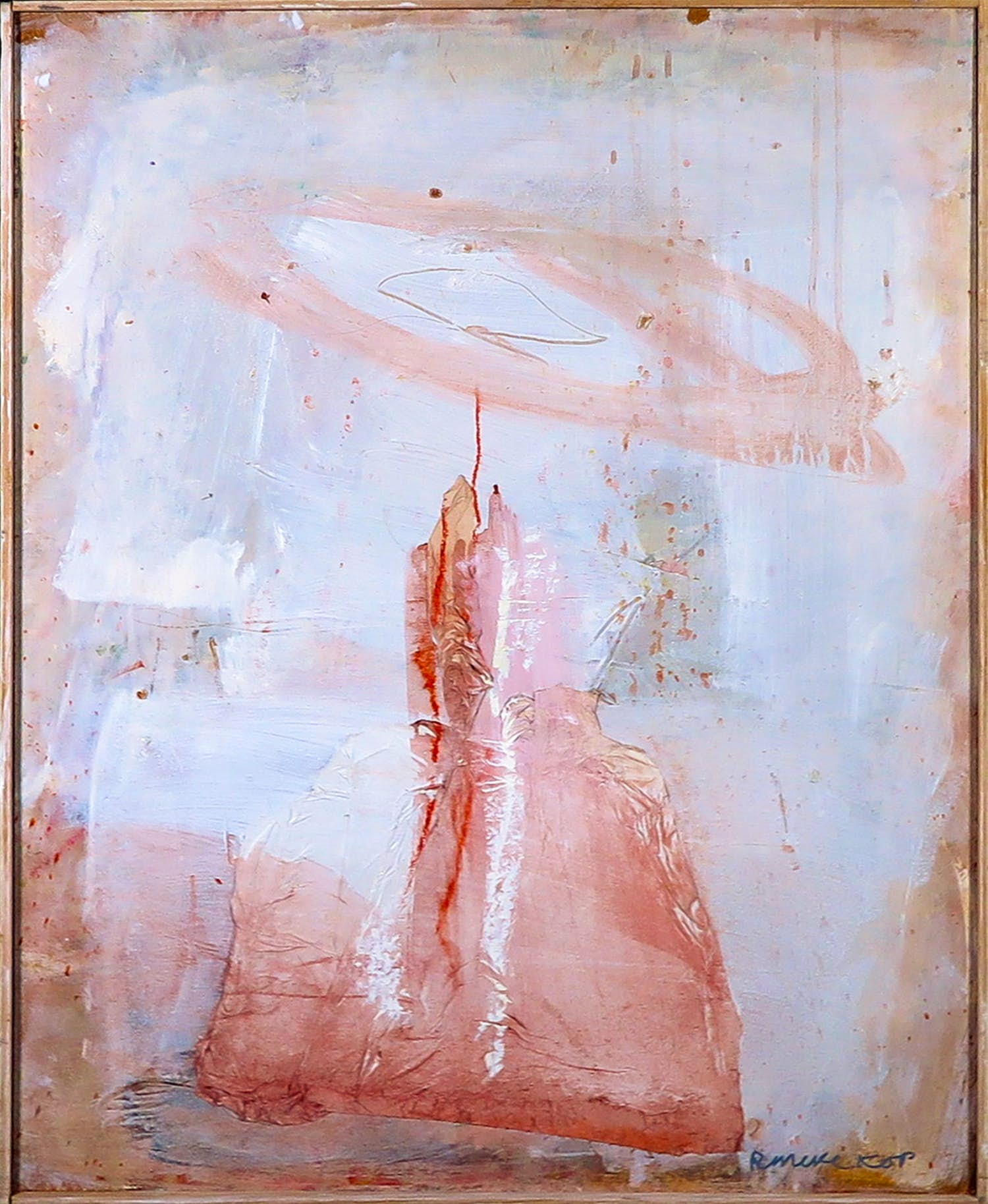 Rineke Kop - Acryl op paneel, Zonder titel - Ingelijst verkocht voor € 1!