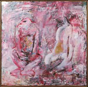 Mariette Nijsten - Acryl op doek, Paar II - Ingelijst verkocht voor € 1!