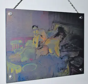 Guy Olivier - Zeefdruk op aluminium -mogelijk een unica - titel: 8 gangen in kamer 13 kopen? Bied vanaf 45!