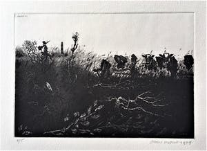 Simon Koene - Landschap met koeien en vuurtoren (Vestdijk 2) kopen? Bied vanaf 25!