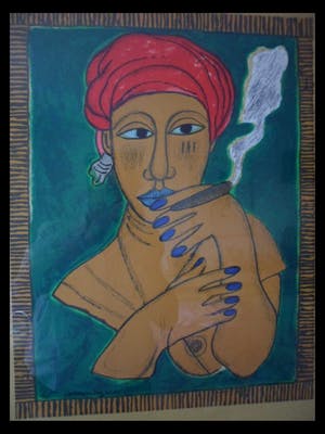 Corneille - Litho, Titel,"l'Afro-cubaine verte". kopen? Bied vanaf 225!