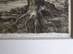 Niet of onleesbaar gesigneerd - Pentekening landschap, 1940, onduidelijk gesigneerd kopen? Bied vanaf 1!