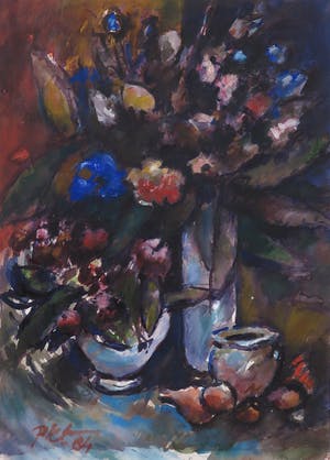 Piet Snoeren - Aquarel, Boeketten - Ingelijst kopen? Bied vanaf 1!