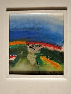Anthony Krikhaar - Engeland - Expressionistische Gouache "Exmoor Somerset landschap" gesigneerd kopen? Bied vanaf 10!