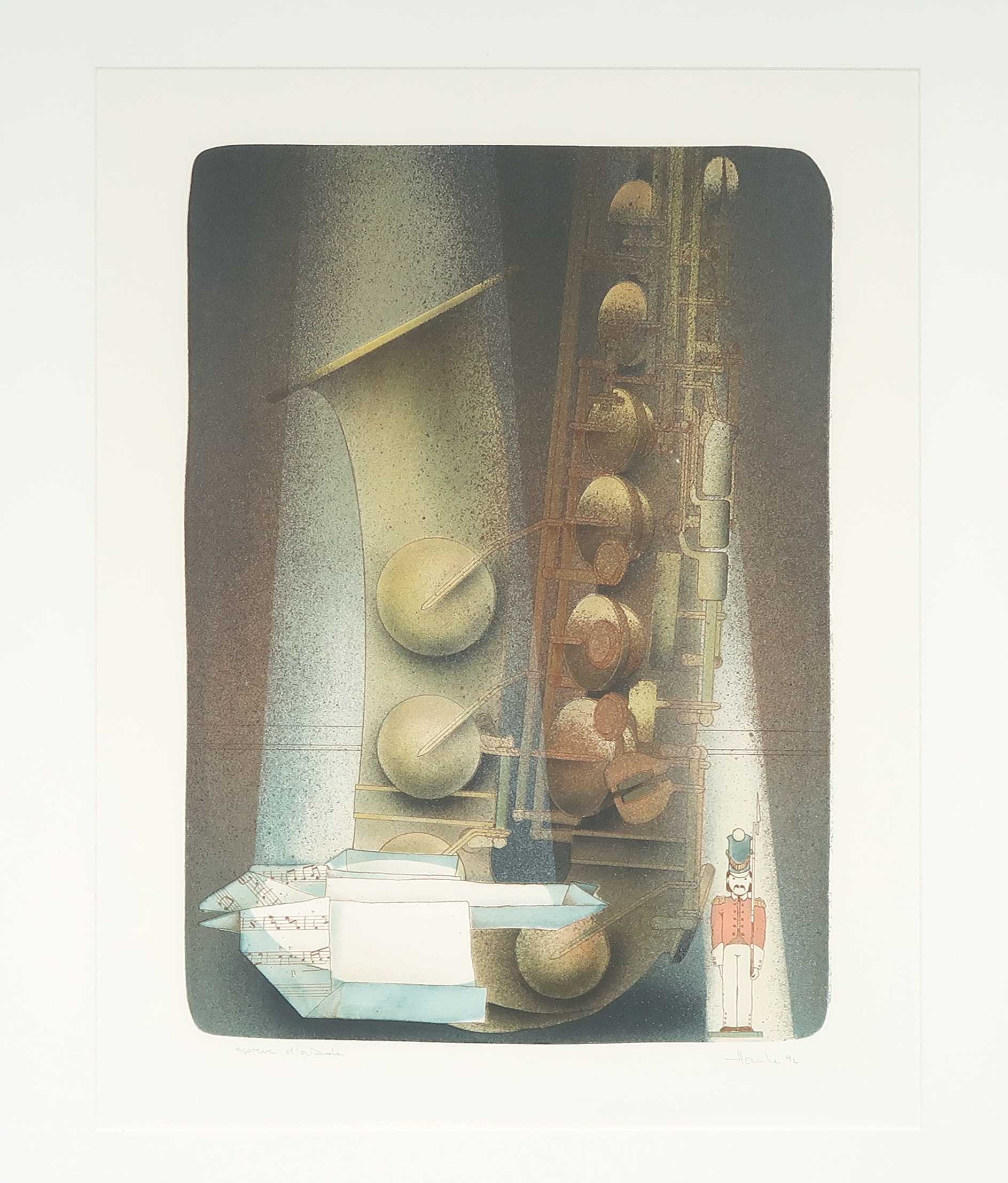 Ernst Hanke - Litho, Wassermusik - Ingelijst kopen? Bied vanaf 1!