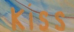 Kiss Riemvis - Olieverf op board, z.t. Fantasy droomfiguren- Ingelijst (Groot) kopen? Bied vanaf 1!