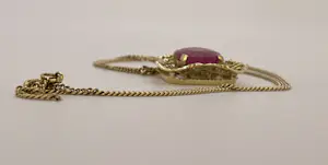 14 karaat geelgouden vintage ketting met hanger – 5,20 karaat robijn kaufen? Bieten Sie von 800!