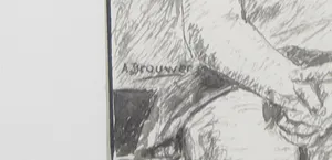 A. Brouwer - Pentekening, Zittend meisje kopen? Bied vanaf 1!