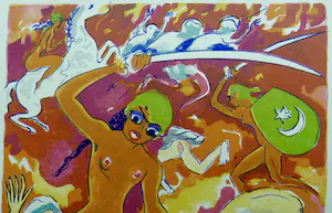 Kees van Dongen - Gravure uit 1001 nacht : 'Les filles guerrières poète Find' kopen? Bied vanaf 5!