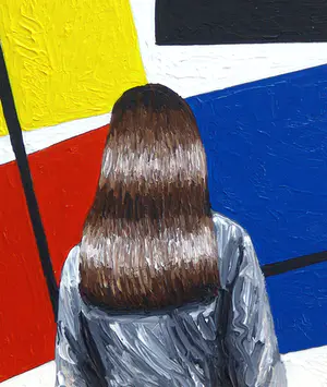 Gerard Boersma - Counter Composition (Vrouw kijkend naar schilderij van Theo van Doesburg) kopen? Bied vanaf 75!